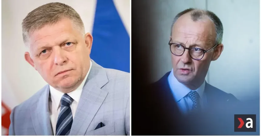 Nemci žasnú nad Ficovou absurdnou úvahou. Je zbytočné dráždiť kancelára Merza