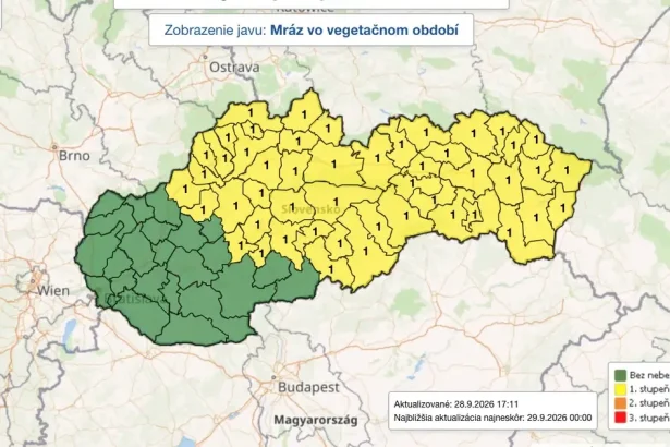 Slovensko čaká slnečný a teplý utorok, pozor na ranný prízemný mráz