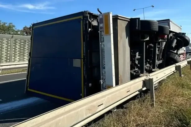 Diaľnica D1 do Trnavy: prevrátil sa kamión, doprava je obmedzená